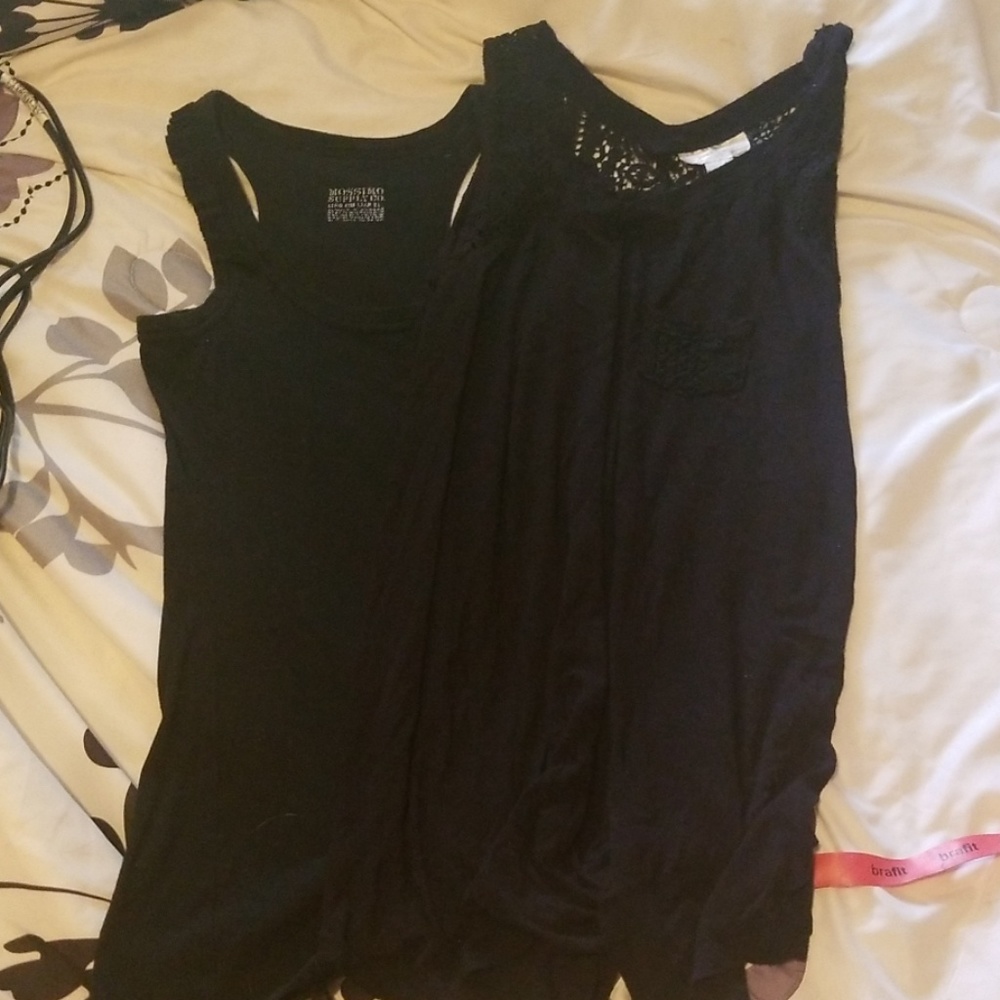 Lot of  two Large black tank tops